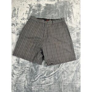 Burnside Mens Gray Plaid Flat Front Shorts 34